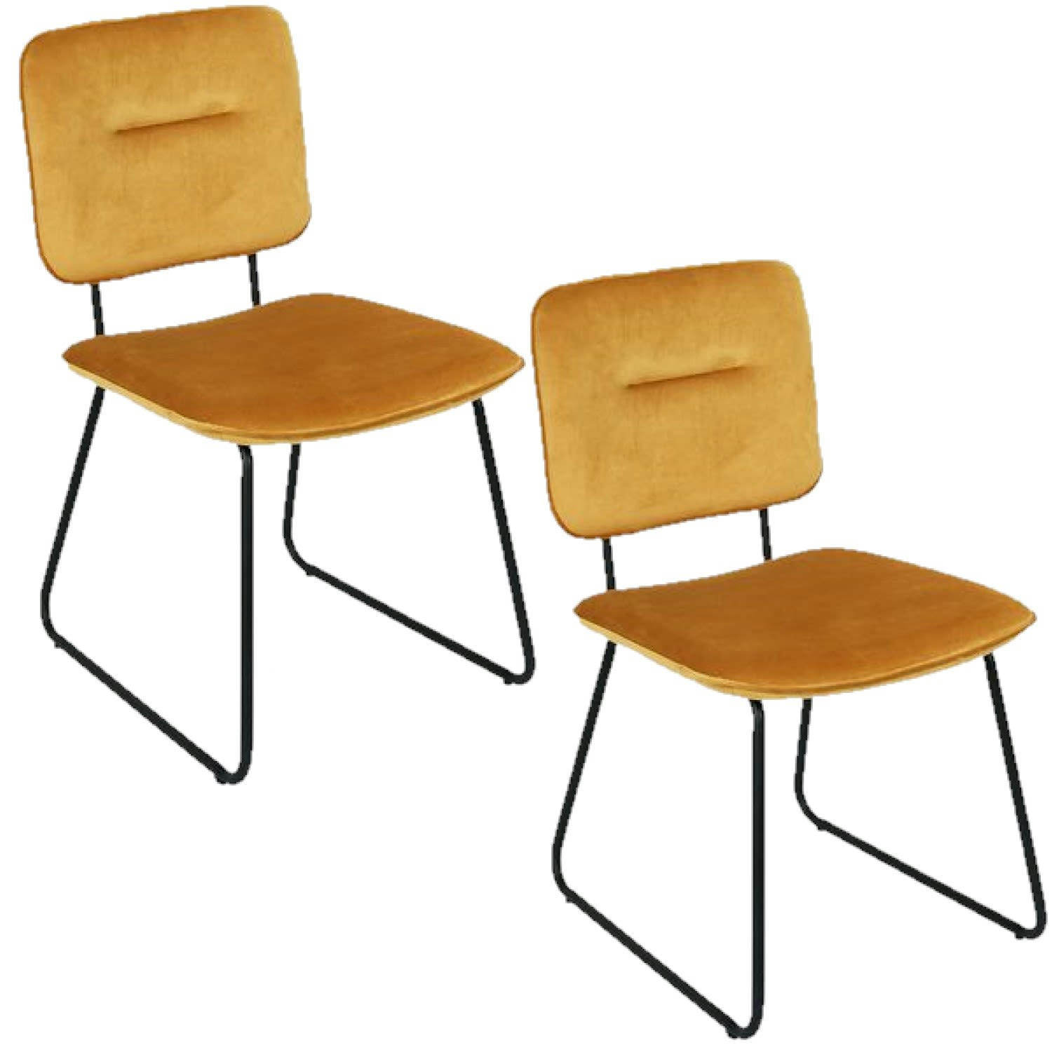 ADÈLE - Lot de 2 chaises jaune