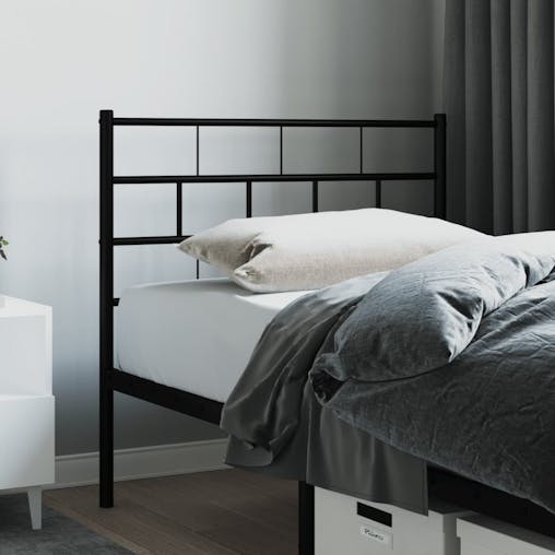 NNEVL Metal Headboard Black 90 cm