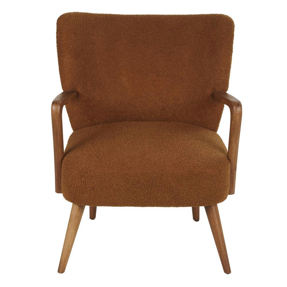 Meyer - Fauteuil à bouclettes coloris rouille