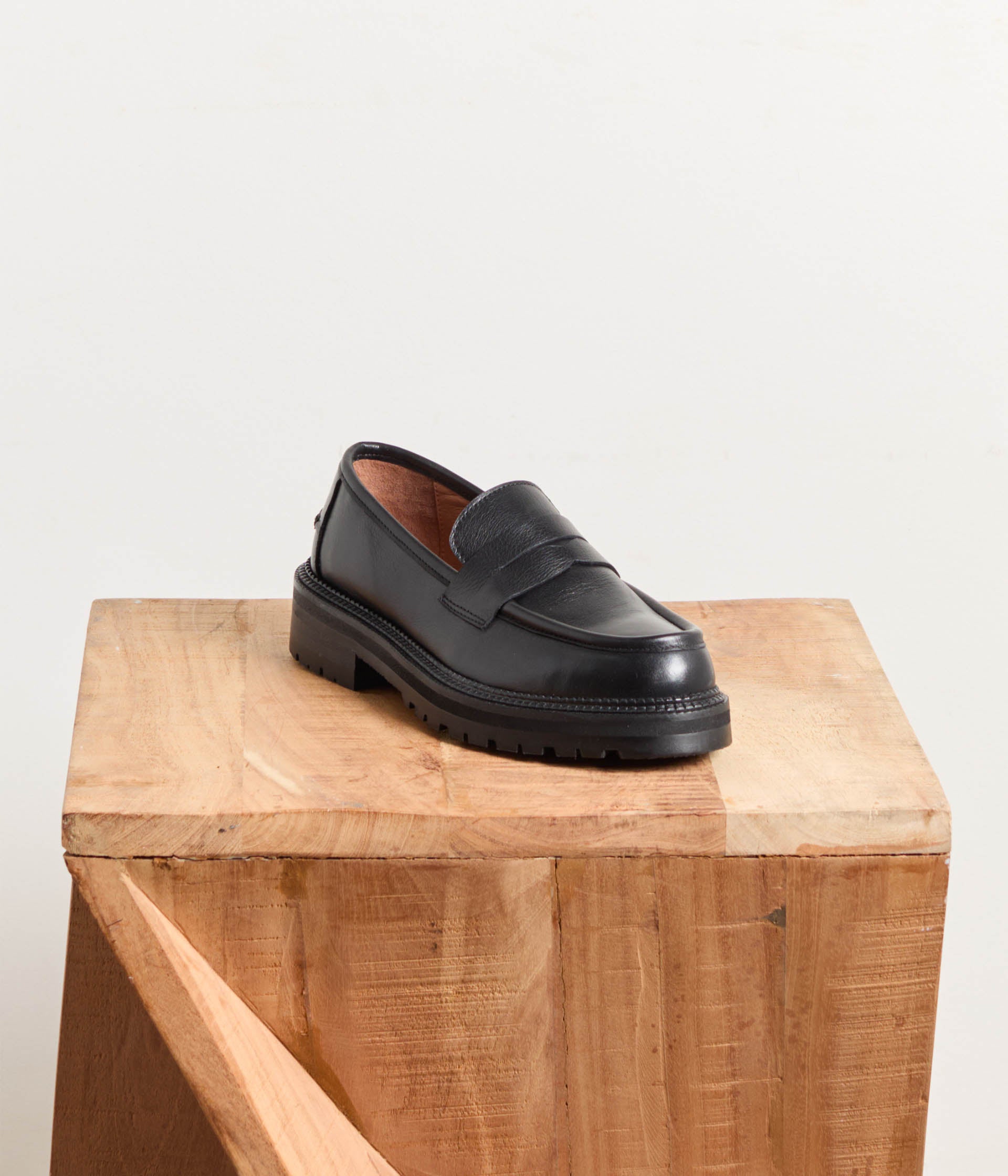 Mocassins en cuir noir Jean