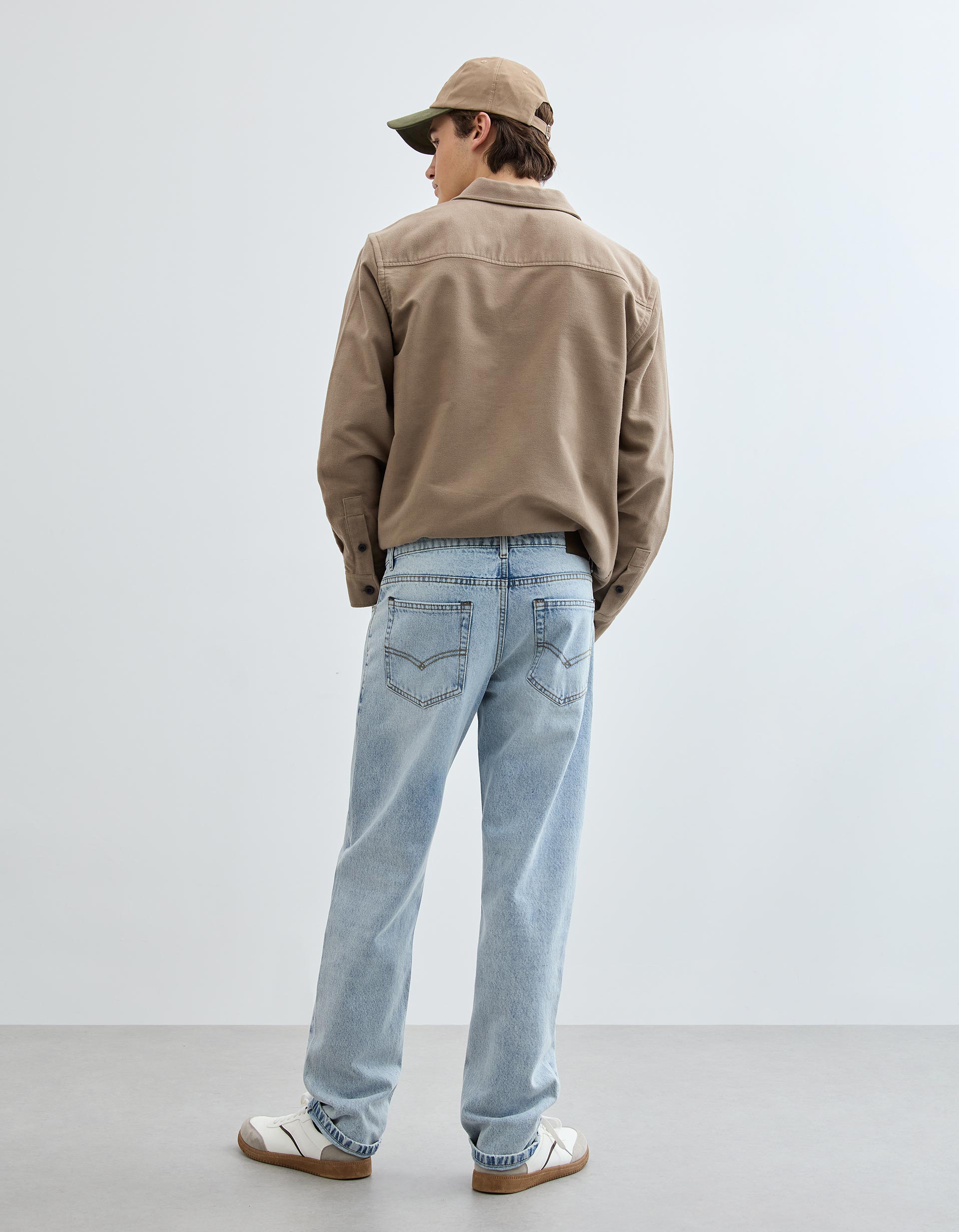 Calças de Ganga 'Straight Fit', Homem, Azul Claro