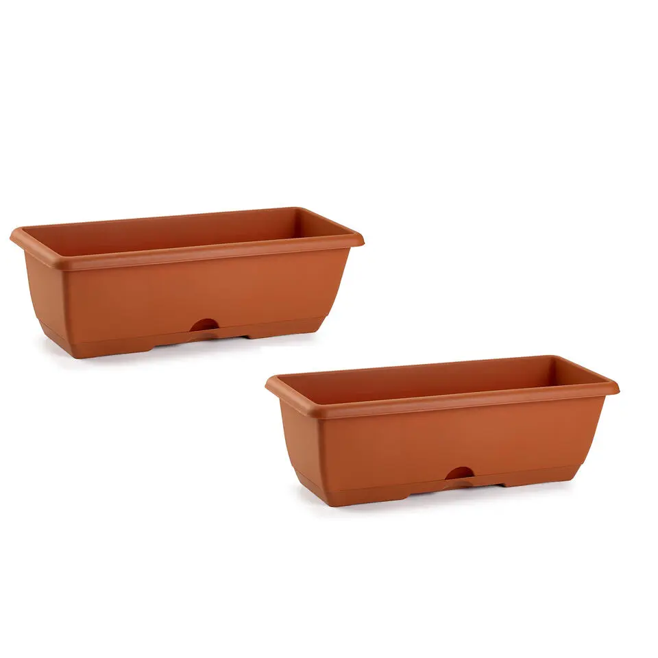 PlasticForte Plantenbak - terracotta - rechthoekig - 50x20x17 cm