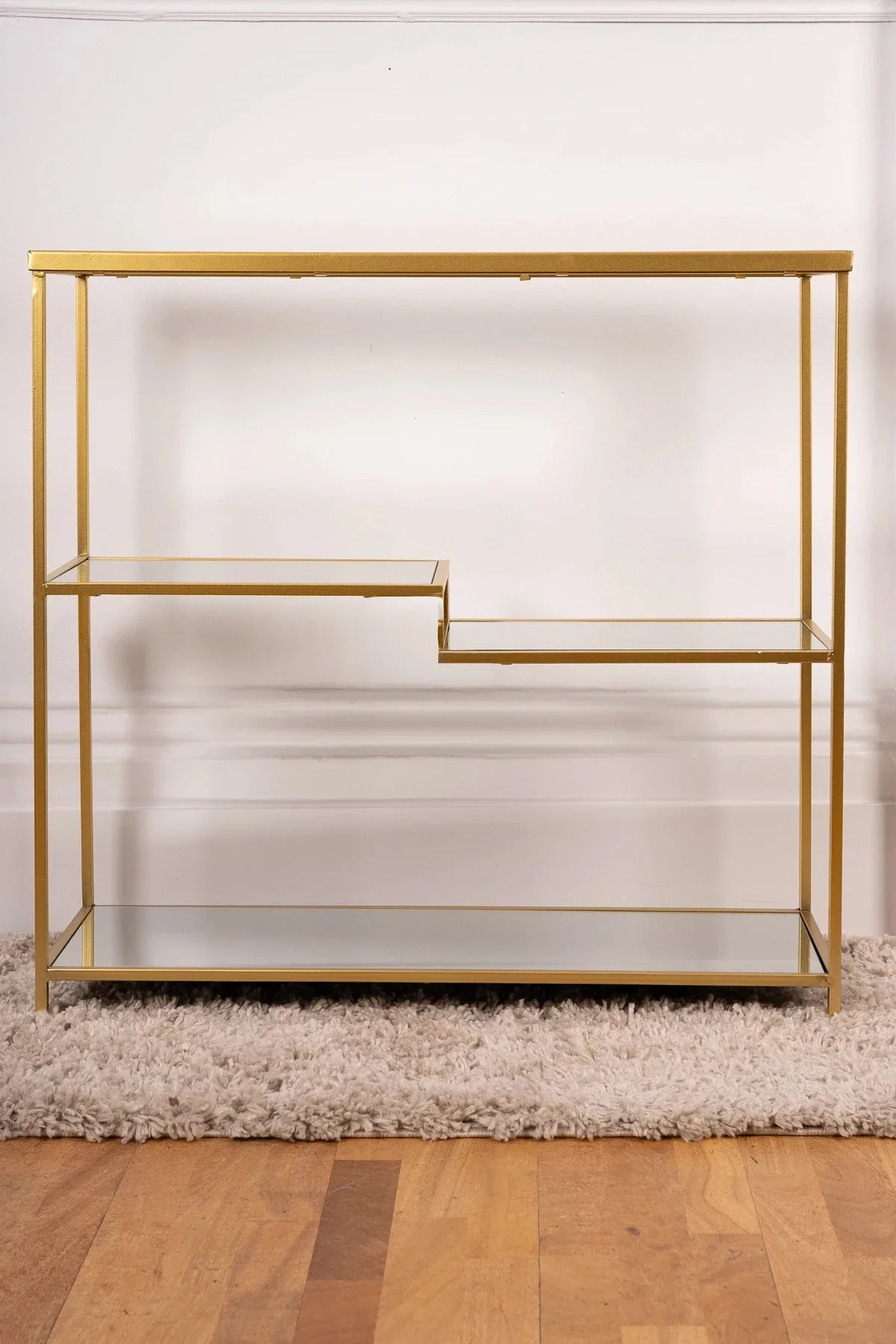 Gold Finish Jane Low Bookcase
