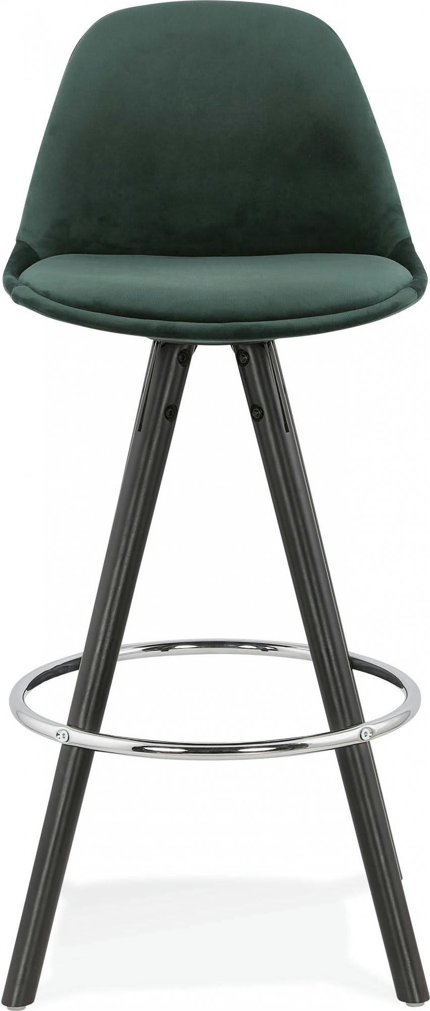 FRANKY - Tabouret de bar Tissu Vert H. assise 65 cm rembourré