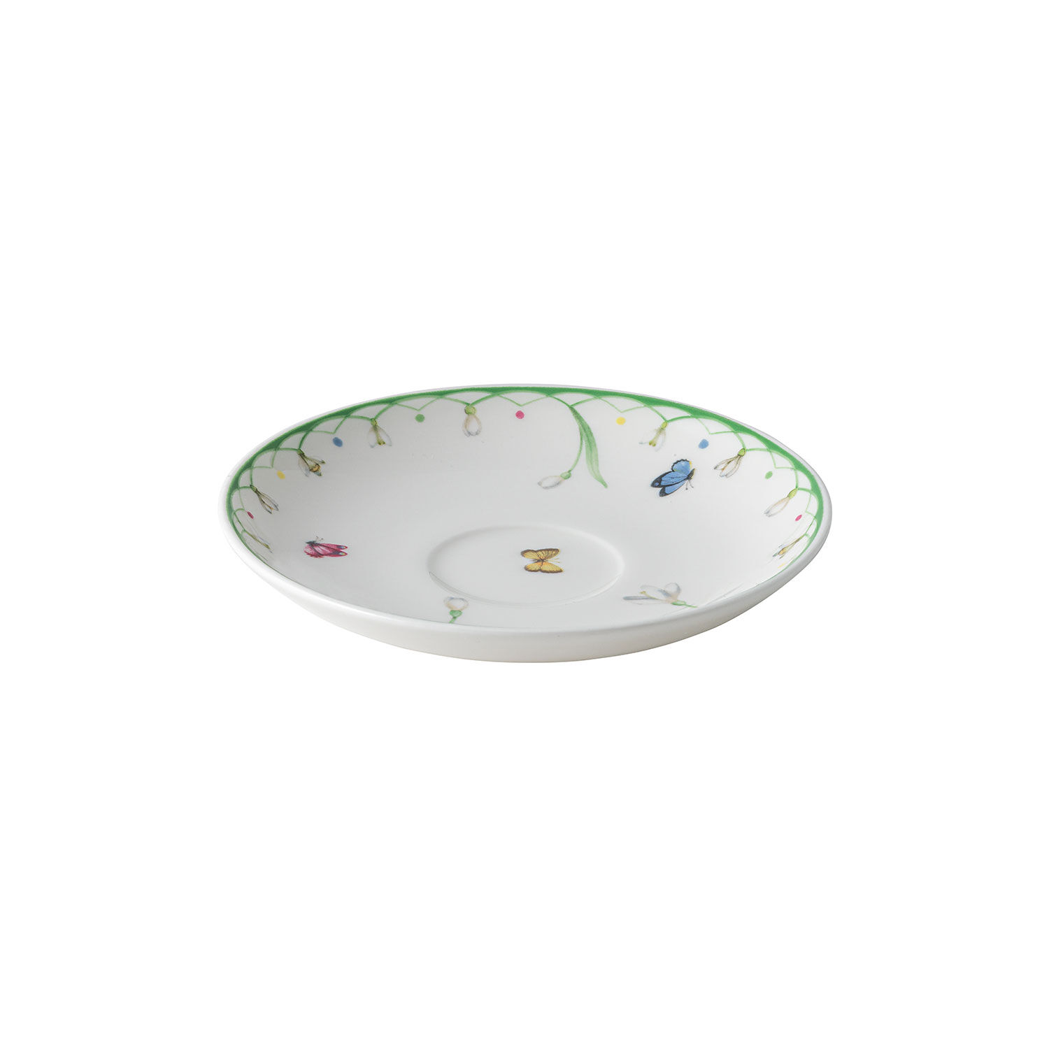 Colourful Spring Espresso cup saucer - Green, 4.7'', Premium Porcelain