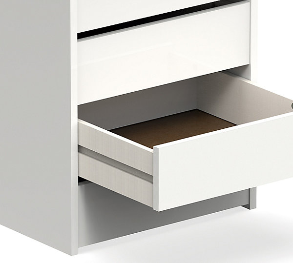 Commode Meuble de rangement coloris blanc brillant - Hauteur 61 x Longueur 46 x Profondeur 45 cm