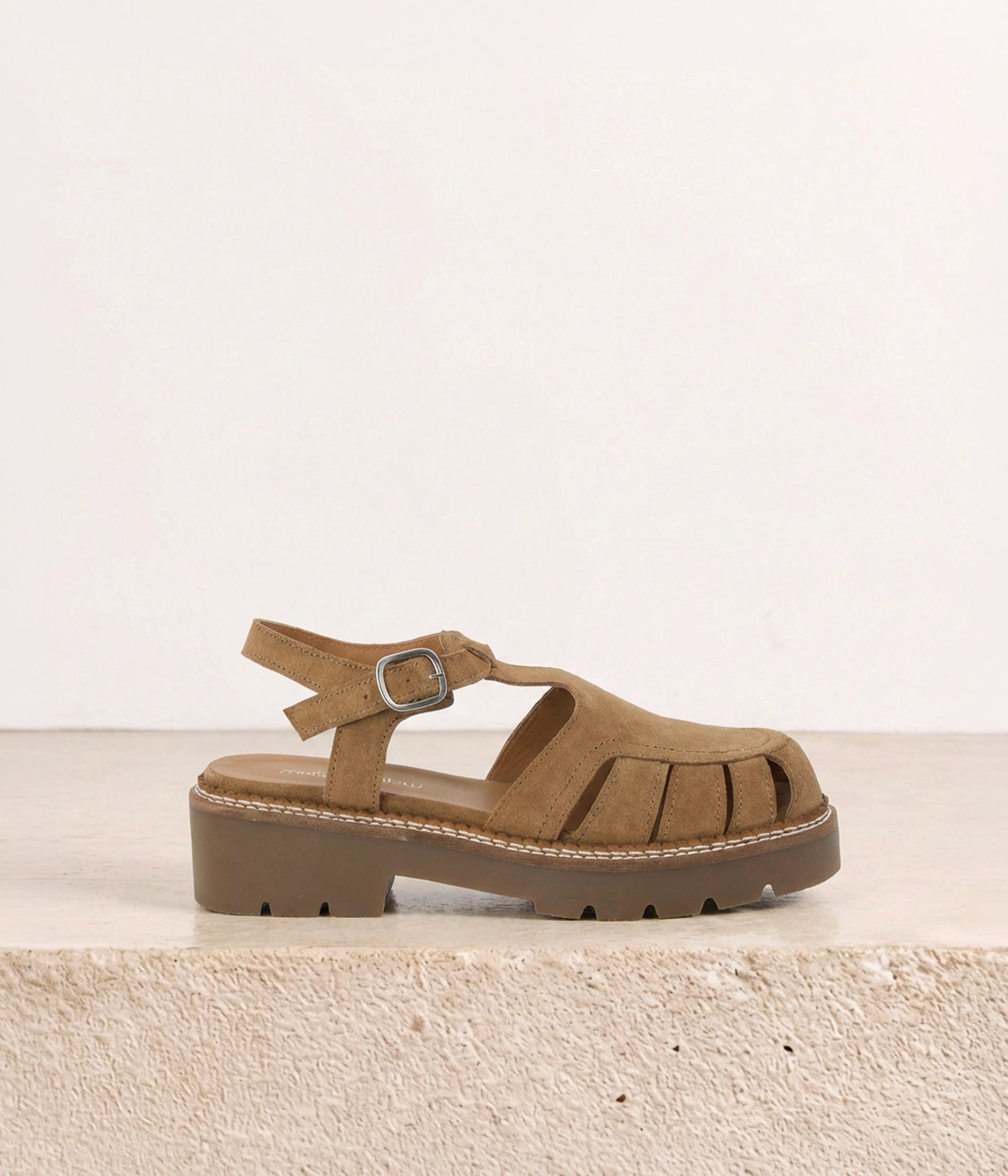 Sandales velours beige Calypso