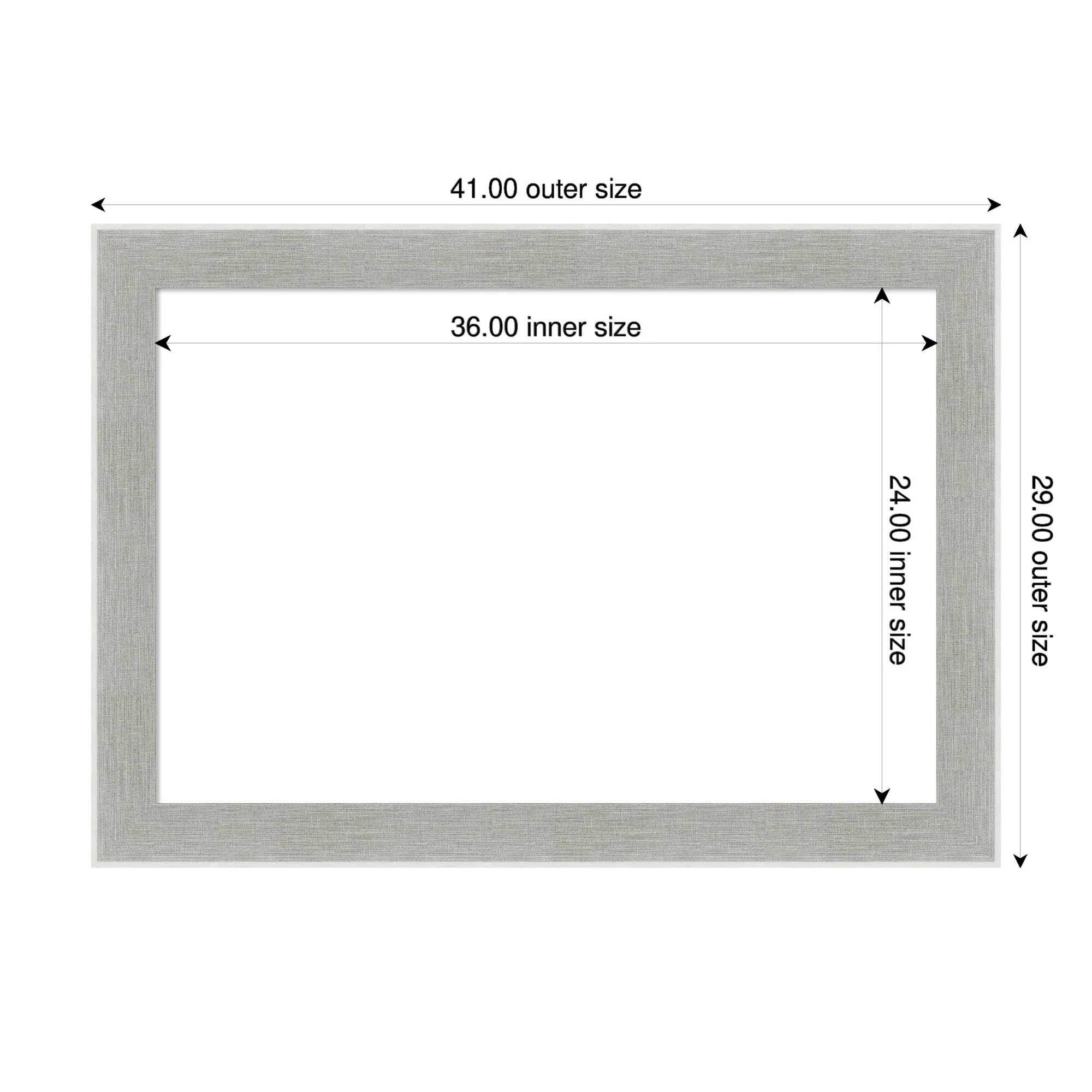 Amanti Art Glam Linen Grey Framed Dry Erase Magnetic Board