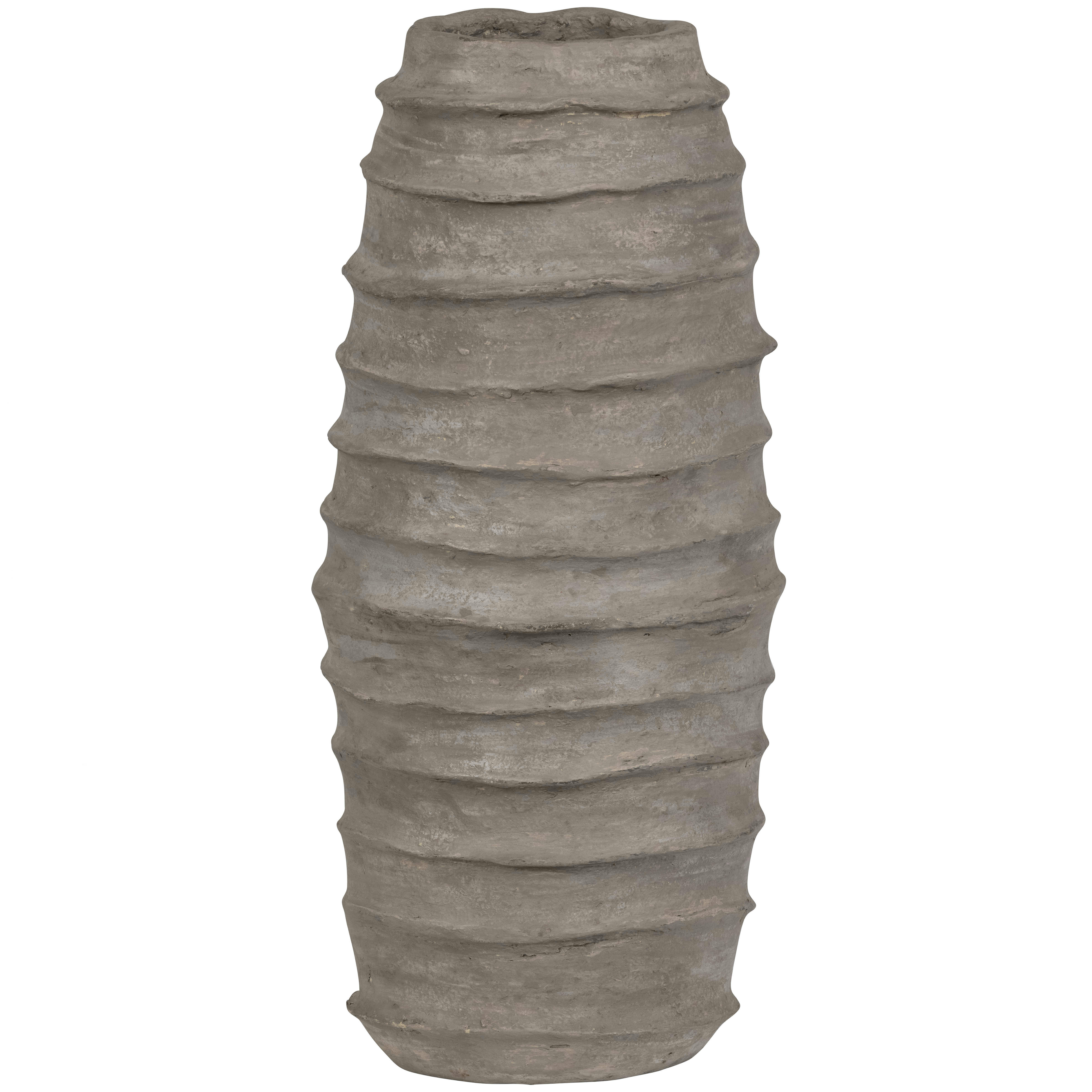 KNOSSOS - Vase gris en papier-mâché décoration intérieur 70x30x30