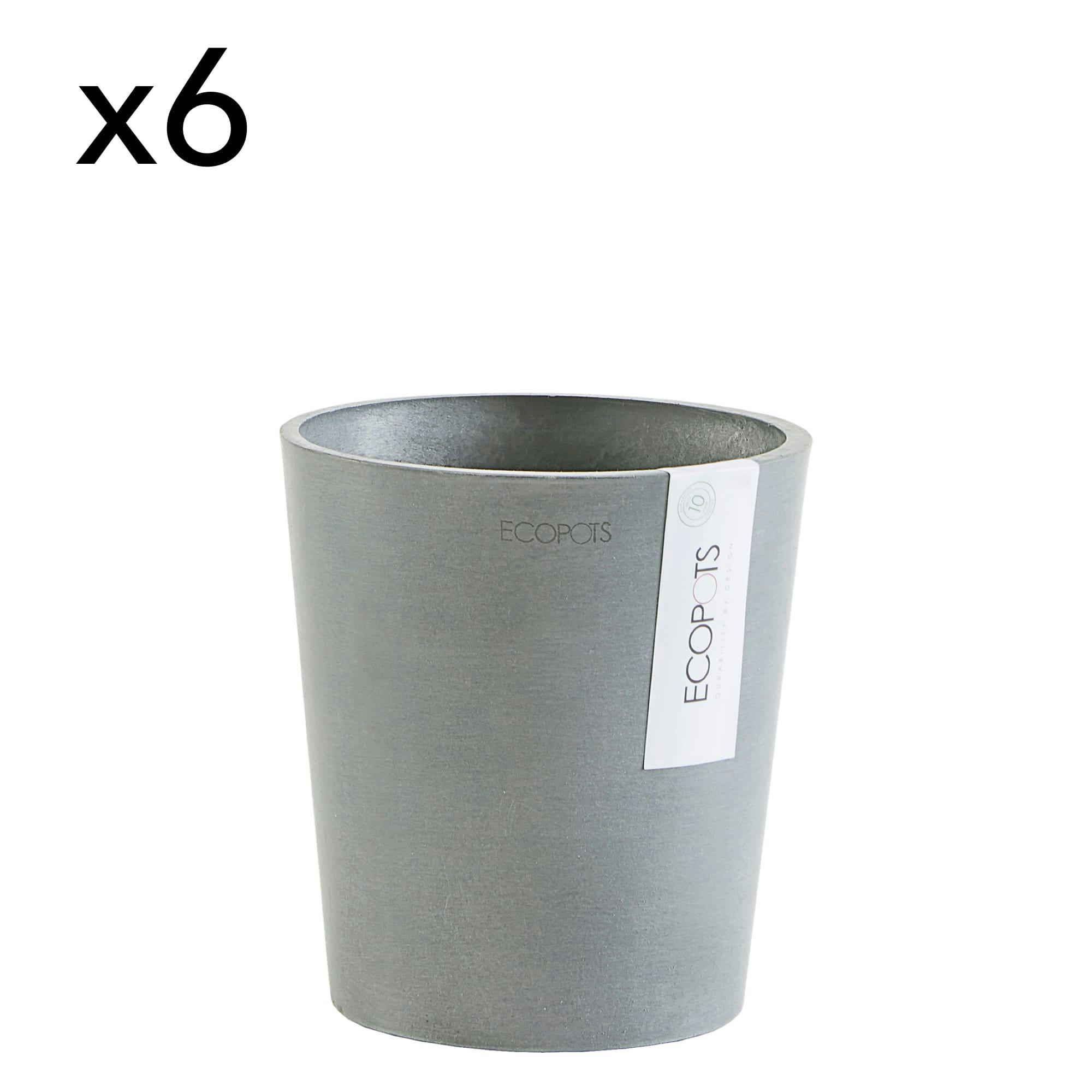 MORINDA - Pots de fleurs bleu grey D14 - lot de 6