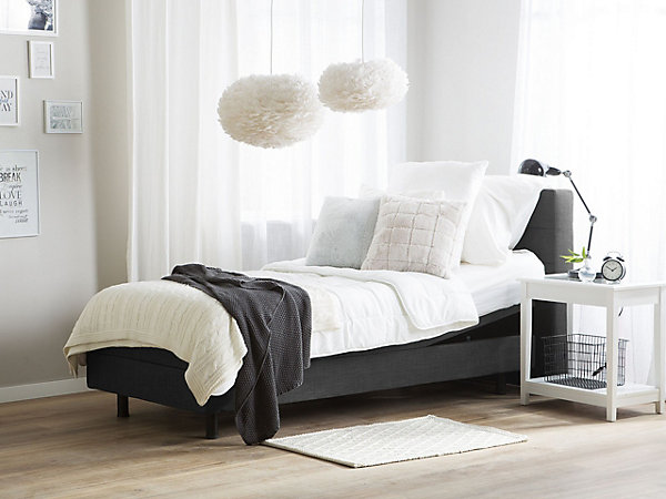Lit réglable Tissu DUKE 80 x 200 cm Gris foncé