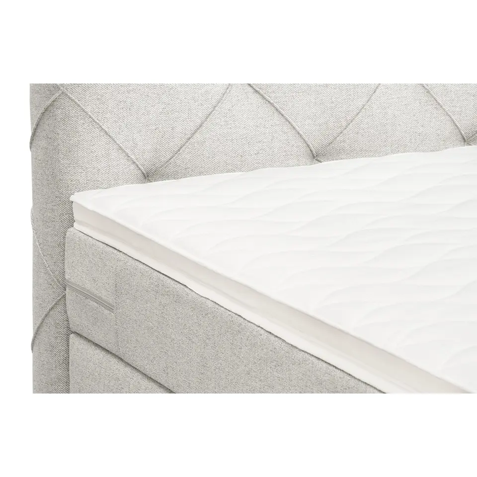 Boxspring Liv geruit - ecru - 90x200 cm - vierkante poot
