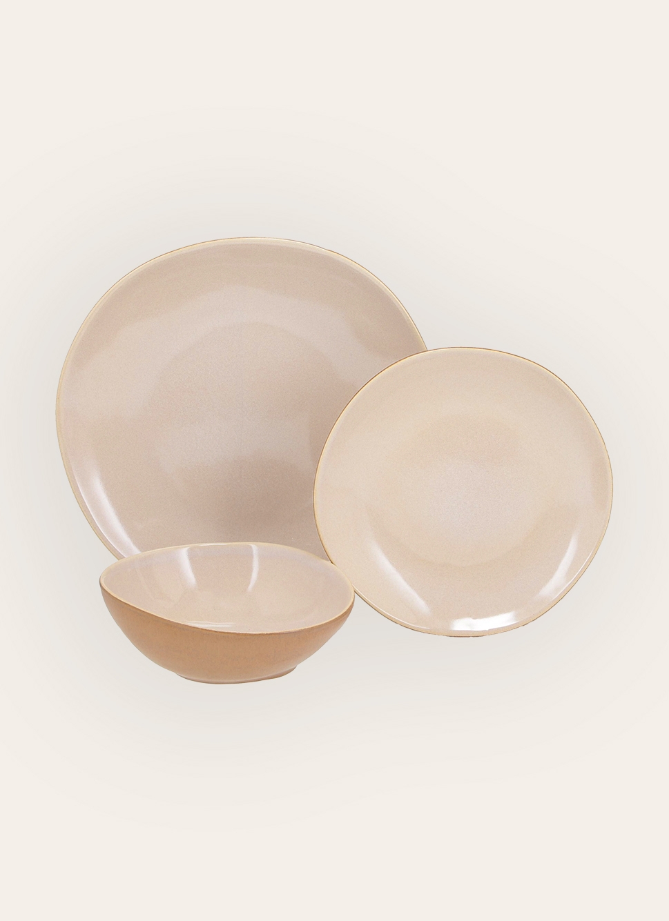 ASSIETTE PLATE EN GRÈS JAUNE