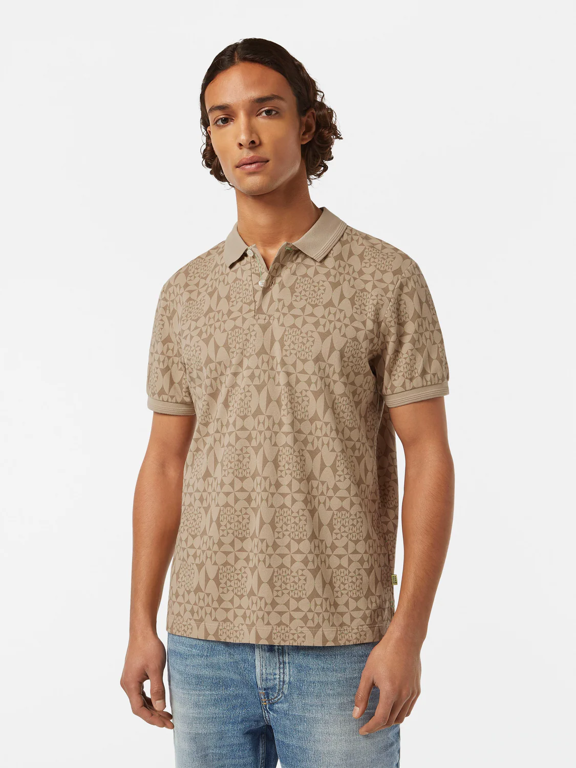 Micro Diamond Print Polo