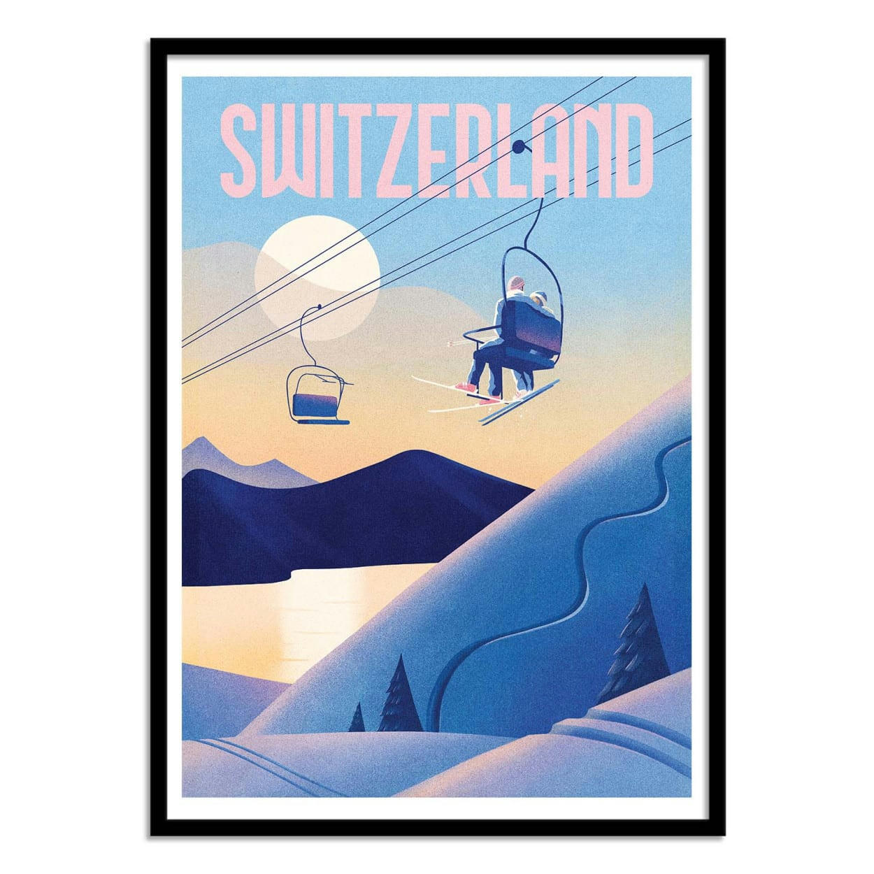 MARK HARRISON - SKI SWITZERLAND - MARK HARRISON - Affiche d'art 50 x 70 cm