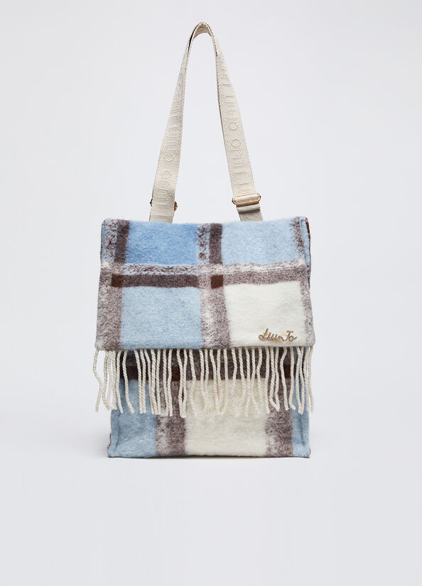 Shopping bag media in misto lana