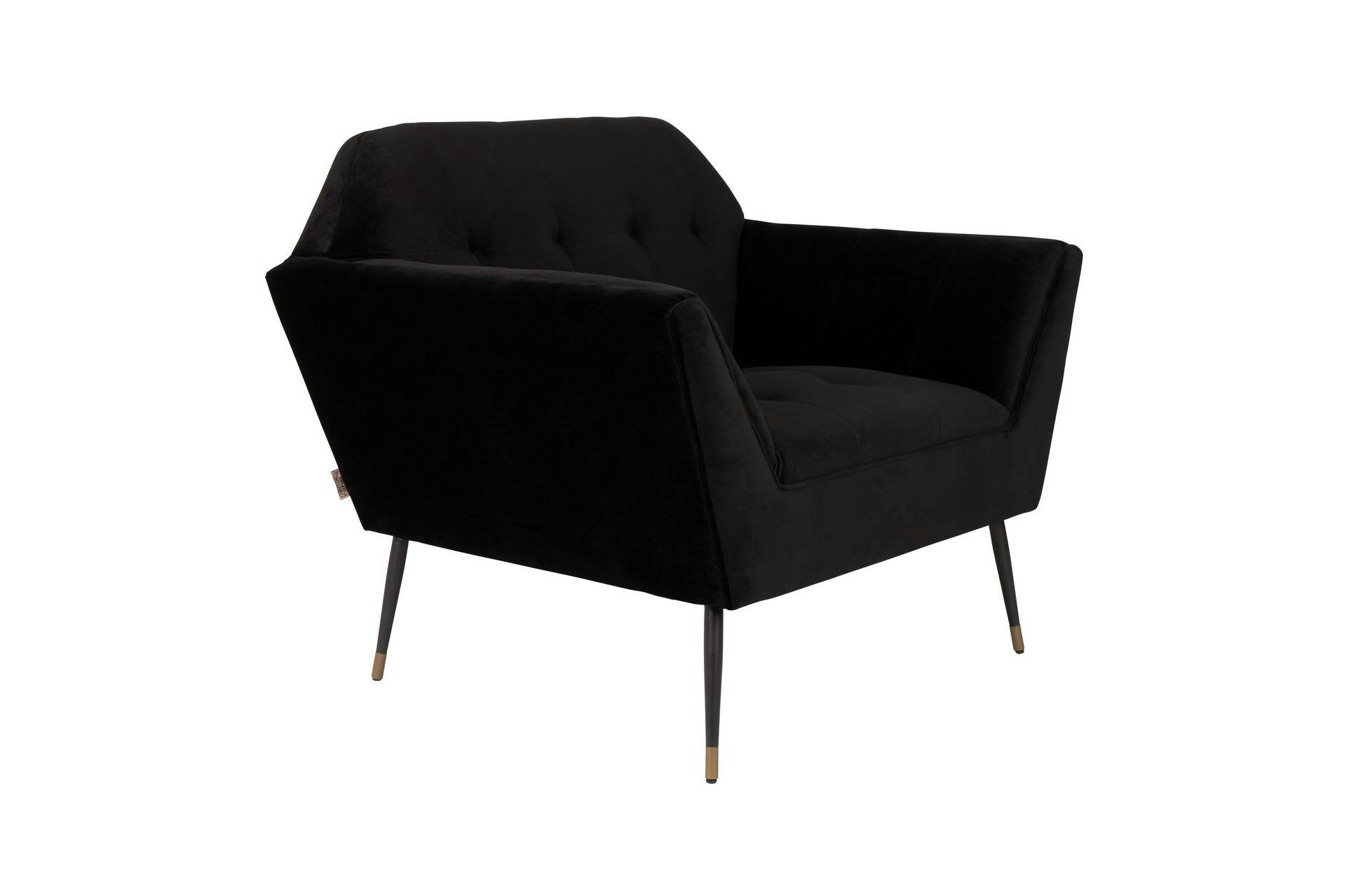 KATE - Fauteuil lounge en tissu noir