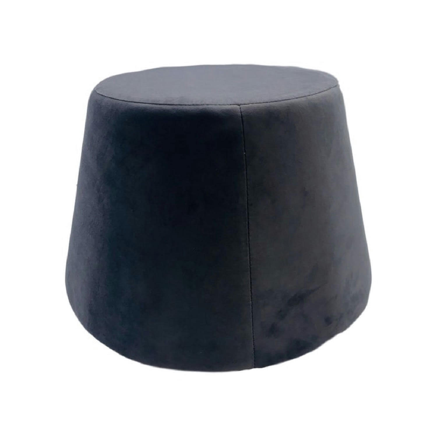 VELOURS - Pouf recouvert de velours noir 31,5x34x46,5cm