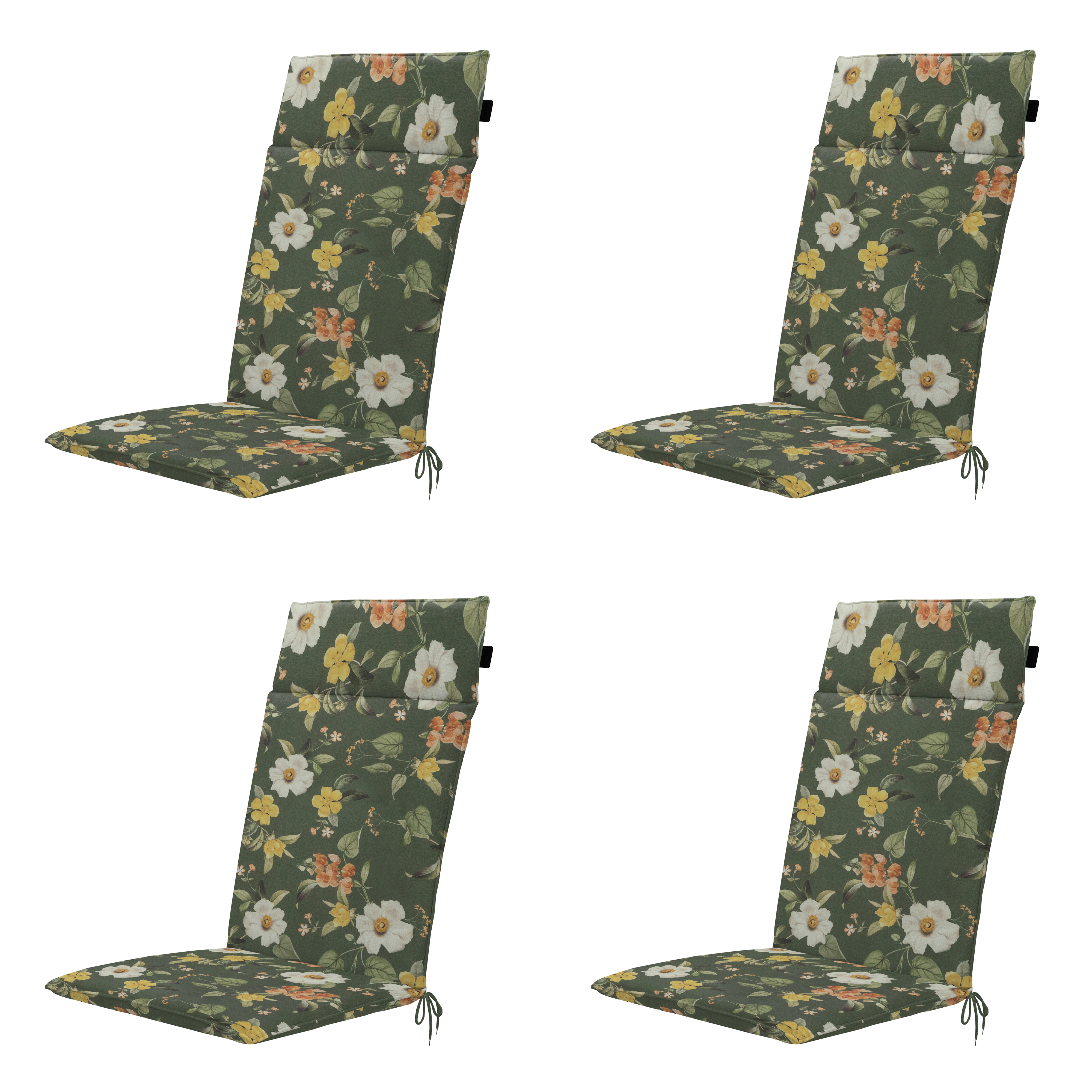 Madison tuintstoelkussen hoge rug Julliete - multikleur - 120x50x4cm - set van 4