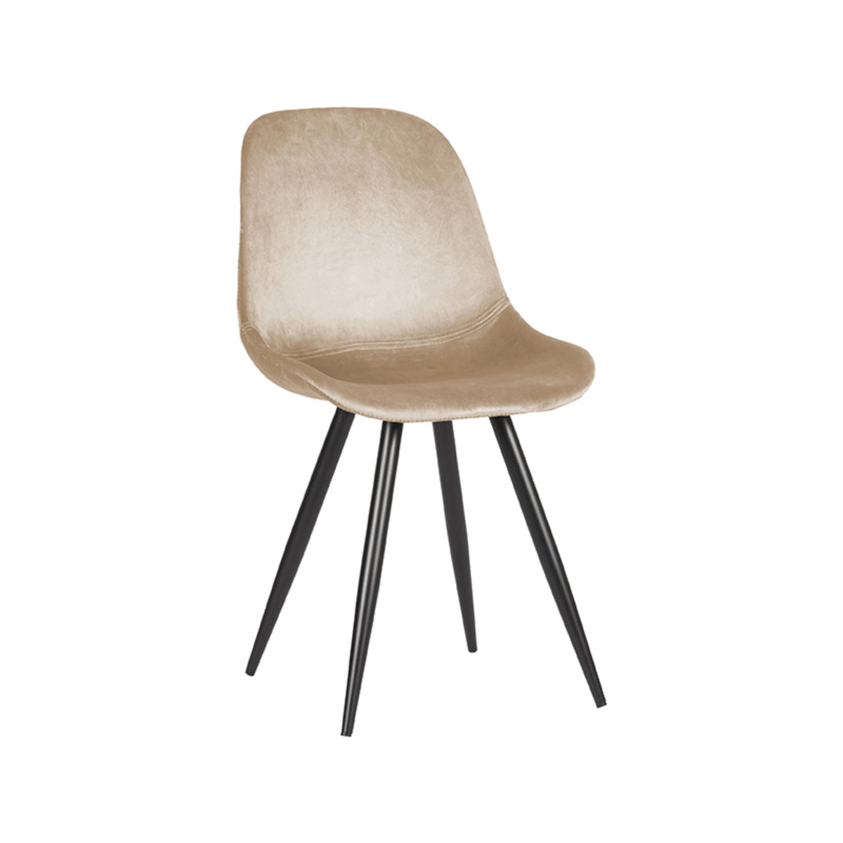 LABEL51 Eetkamerstoel Capri - Zand Velvet - Zithoogte 49cm - Set van 2