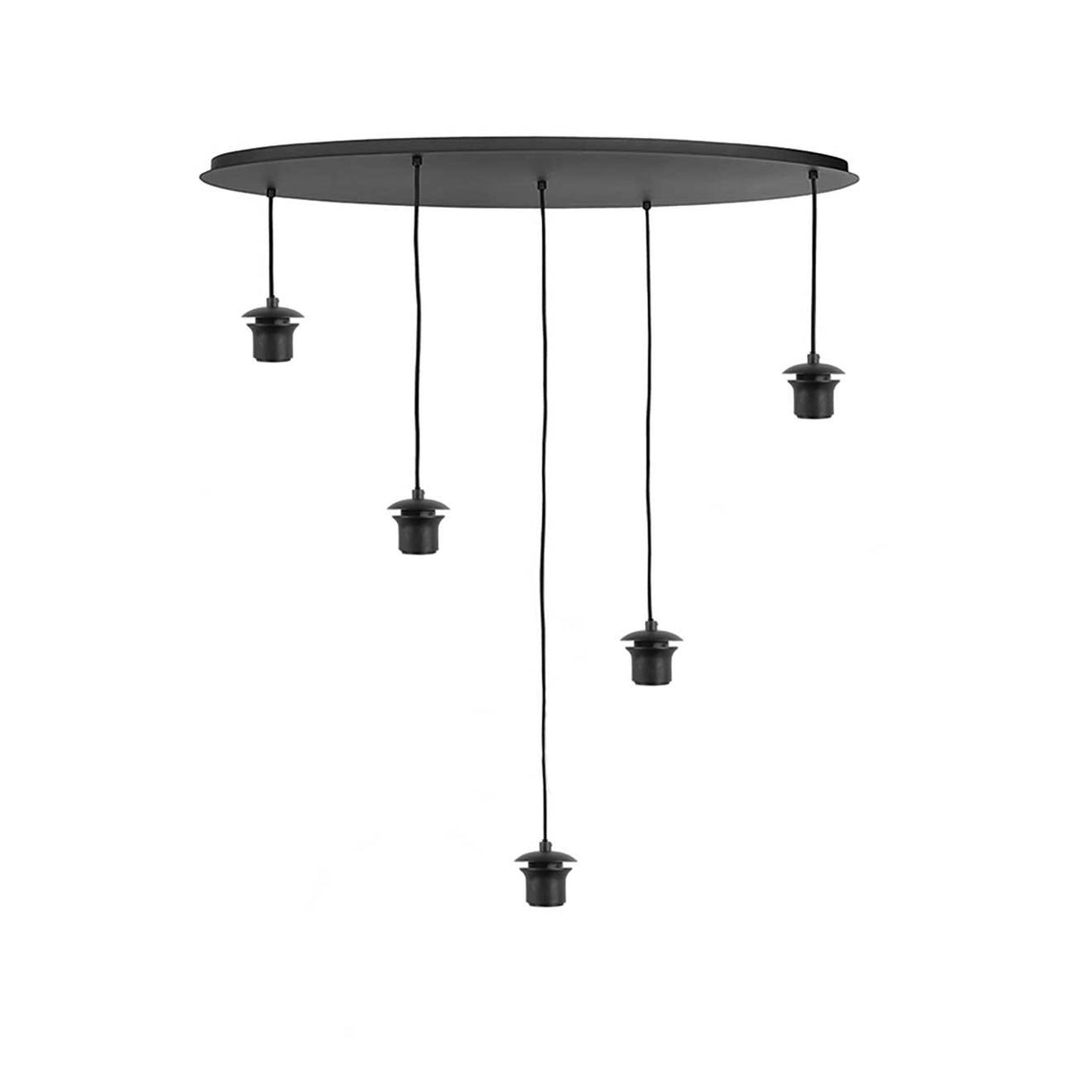 Highlight plafondplaat - 5 lichts - 100 x 130  cm - zwart