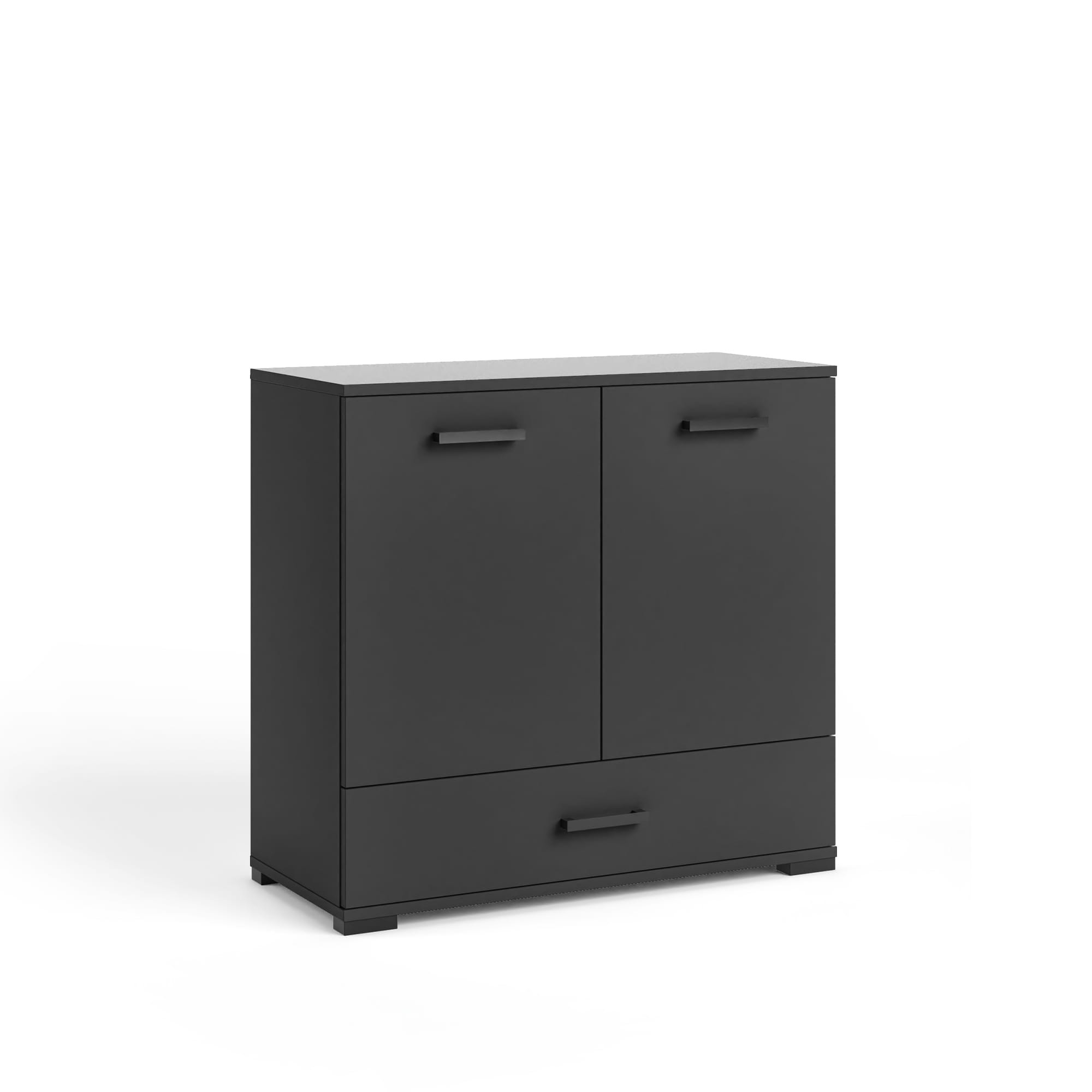Komoda FELIX 1 czarna 90 cm loftowa z szufladą i drzwiczkami