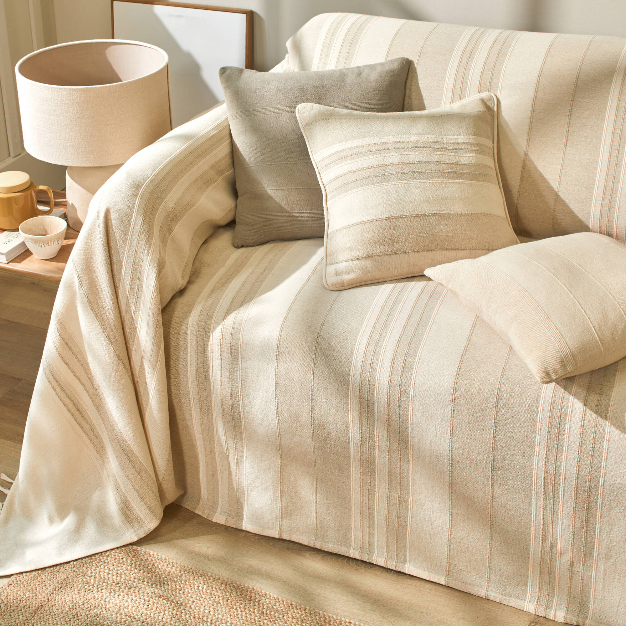 Housse coussin multicolore coton tissage artisanal - lot de 2