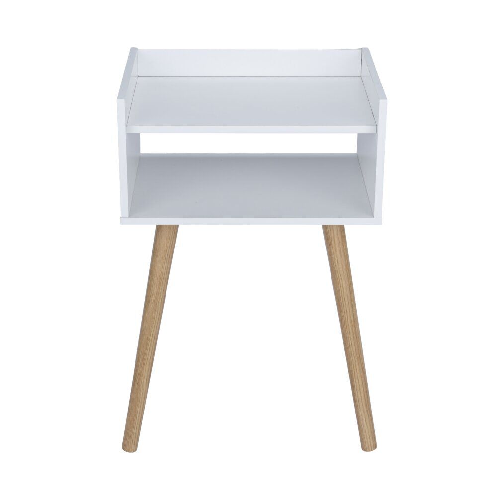 Table de chevet en bois blanc First 1 niche ouverte 40x30xH60cm