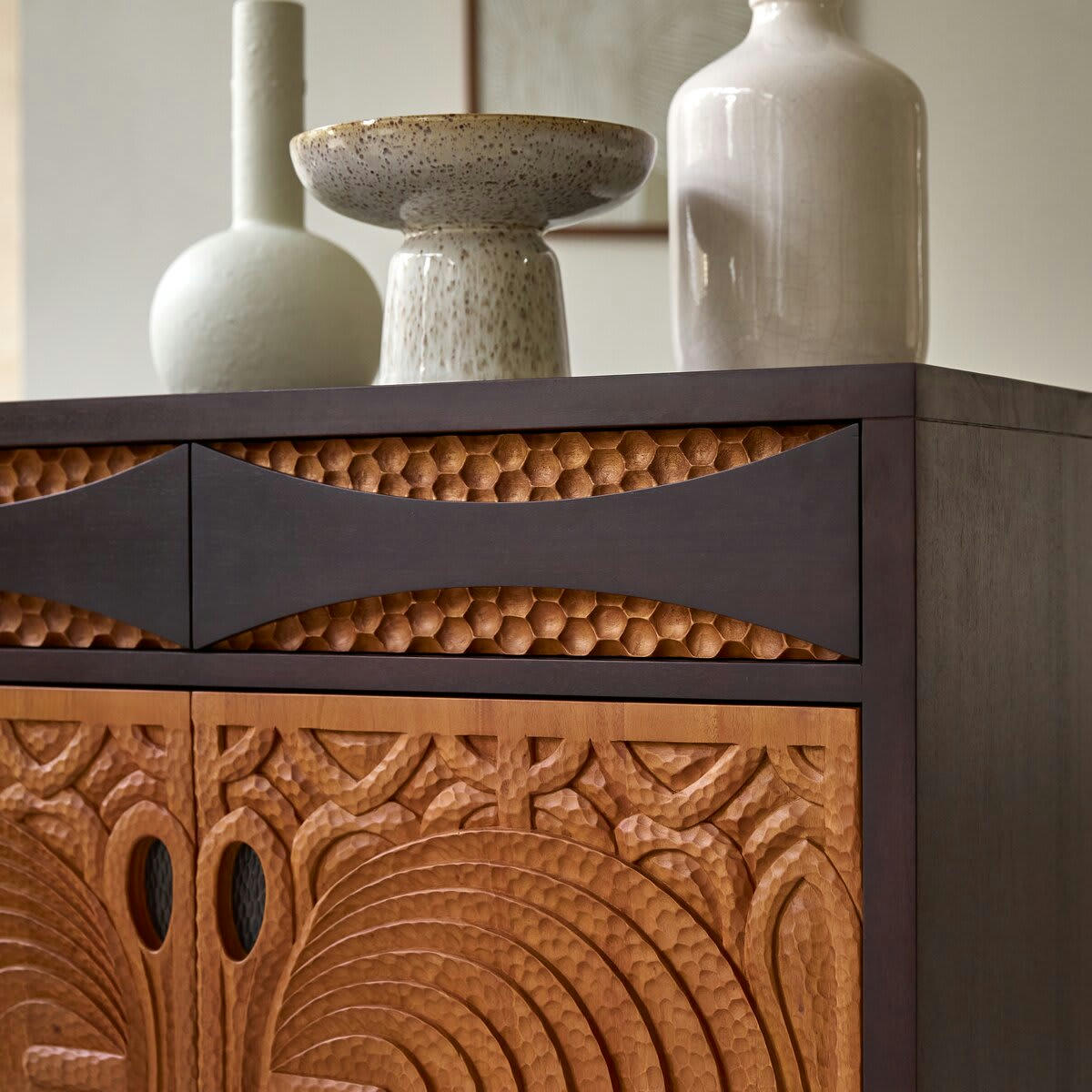 FRIDA - Buffet en acajou massif 93 cm