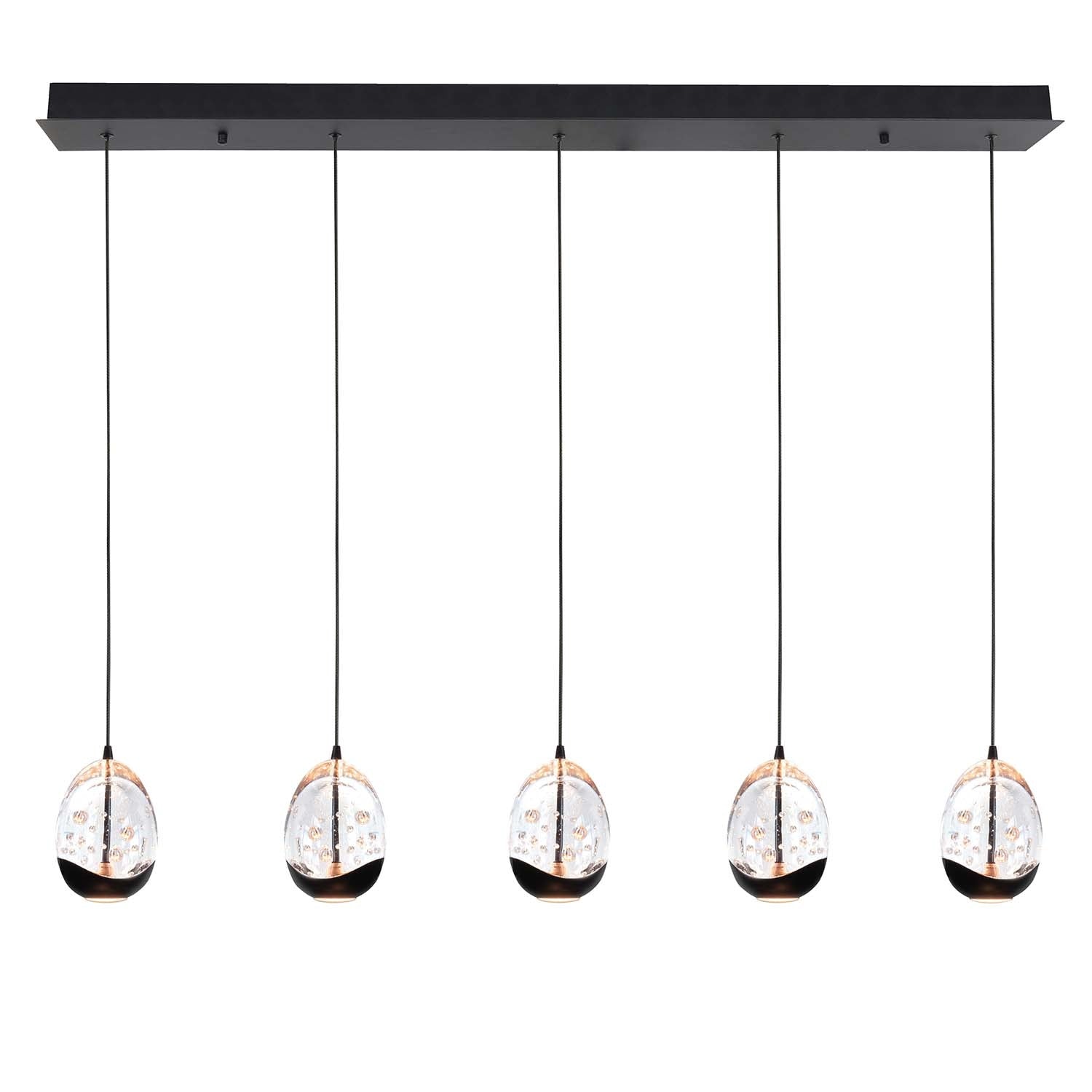 Highlight hanglamp Clear - 5 lichts - 108 x 155  cm - helder zwart