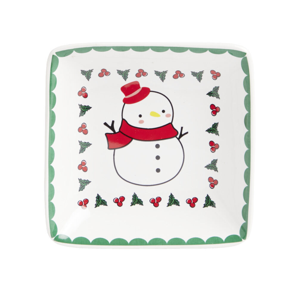 Coupelle No&euml;l carrée en céramique (4 modèles)