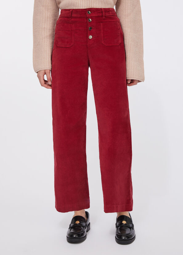 Pantaloni flare in velluto