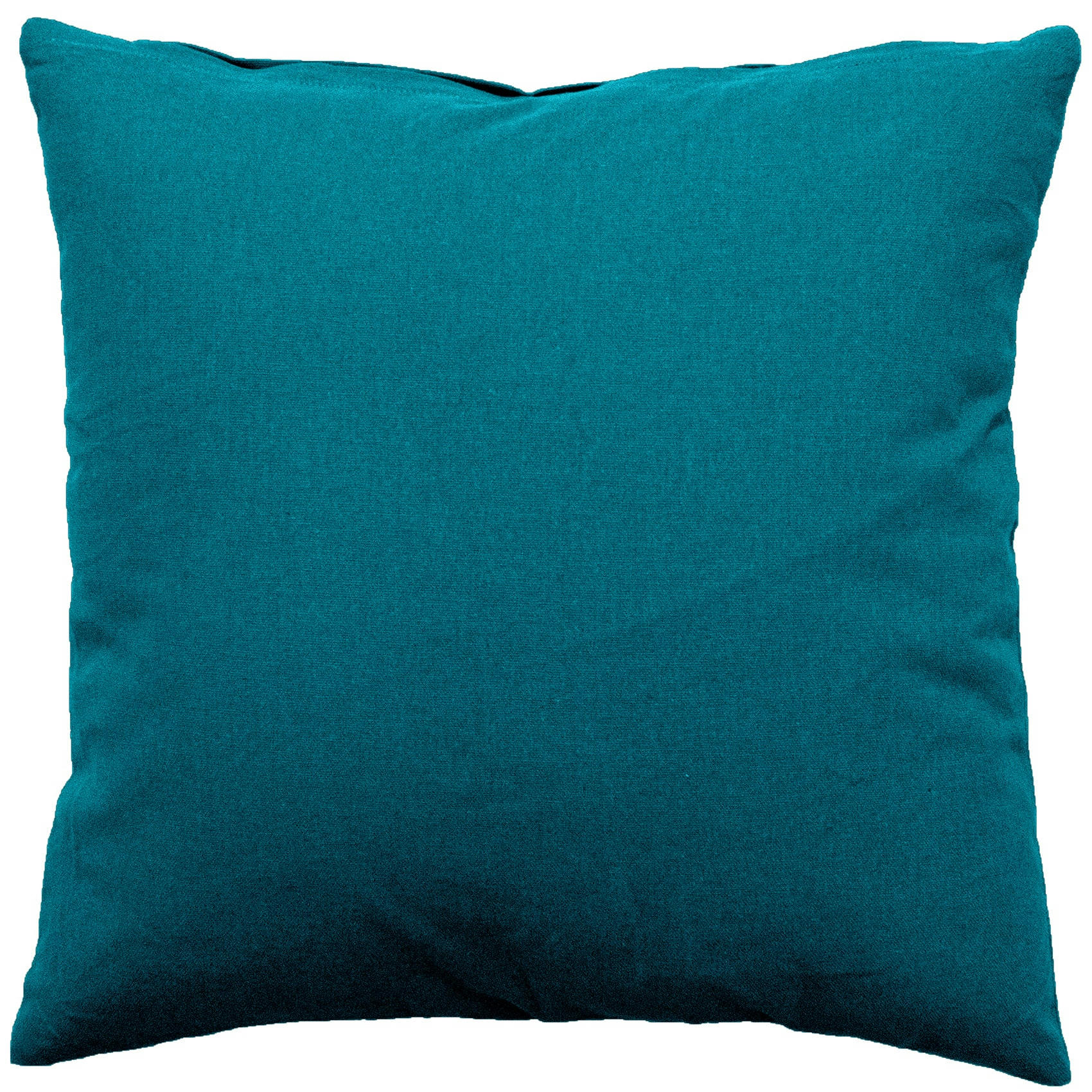 - Coussin déhoussable uni en coton polyester bleu canard 60x60 cm