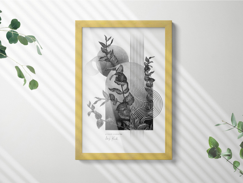 Ramka na zdjęcia plakat fotoramka nowoczesna Złota 22x32
