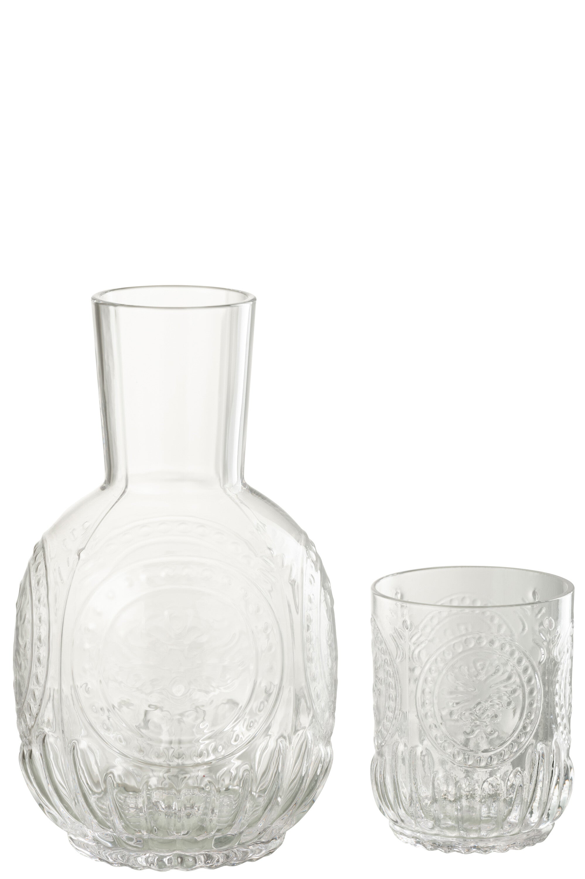 J-Line karaf + glas Maya - glas - transparant