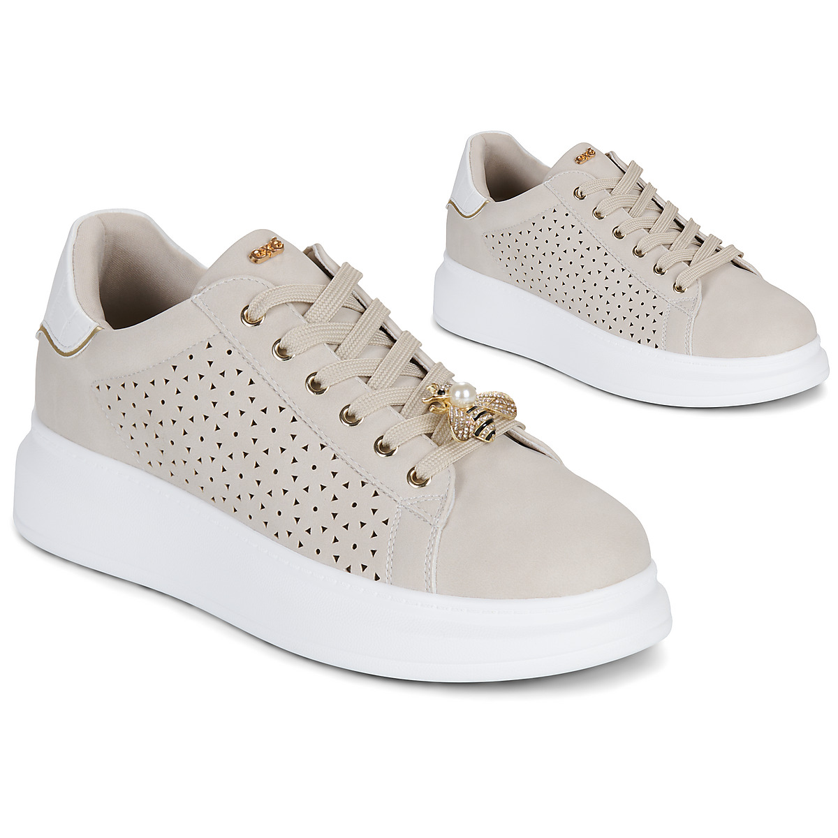 Exé Shoes - 66-61EX16-PU-OFF-WHITE - Beige / Gold