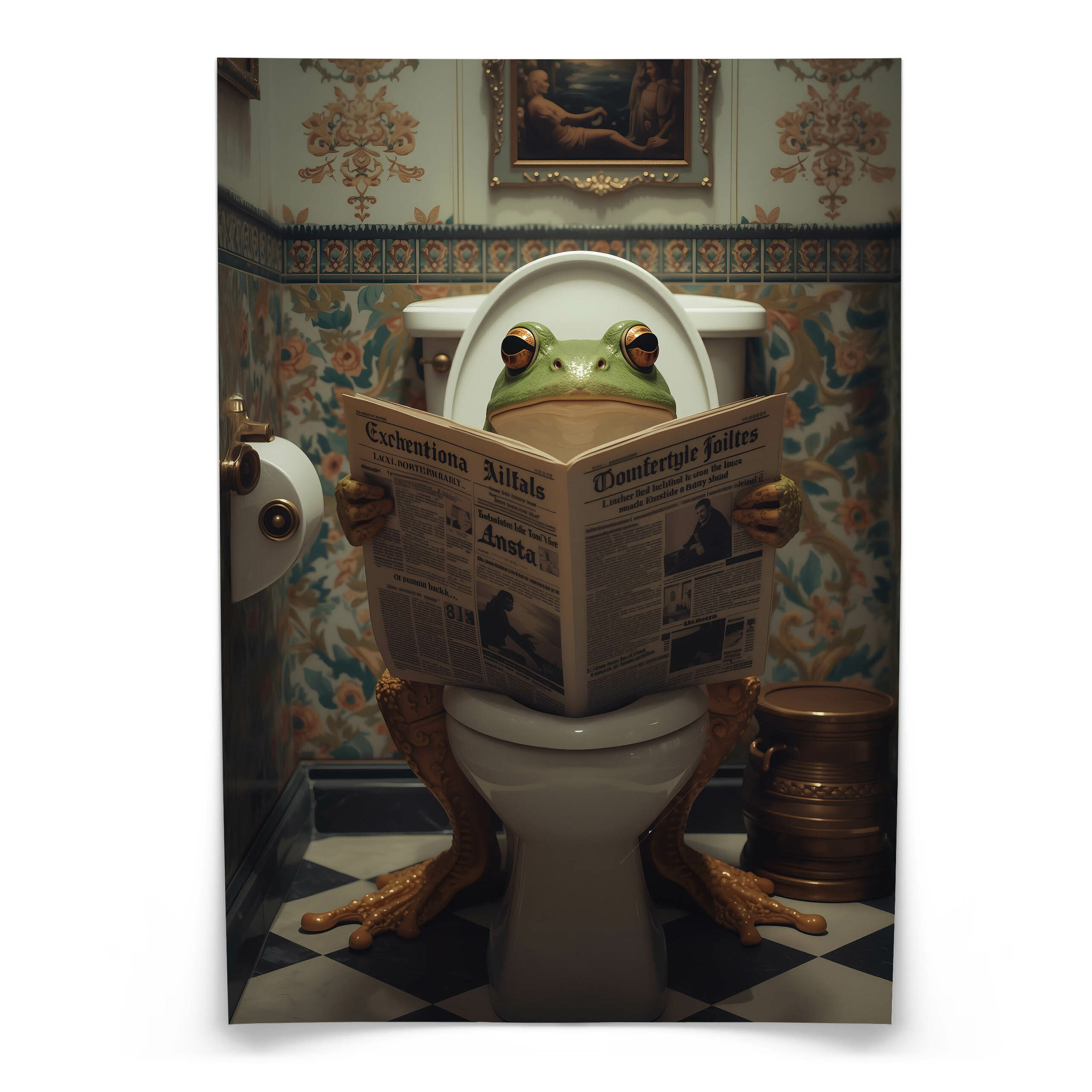 Plakat Żaba w toalecie 20x30cm