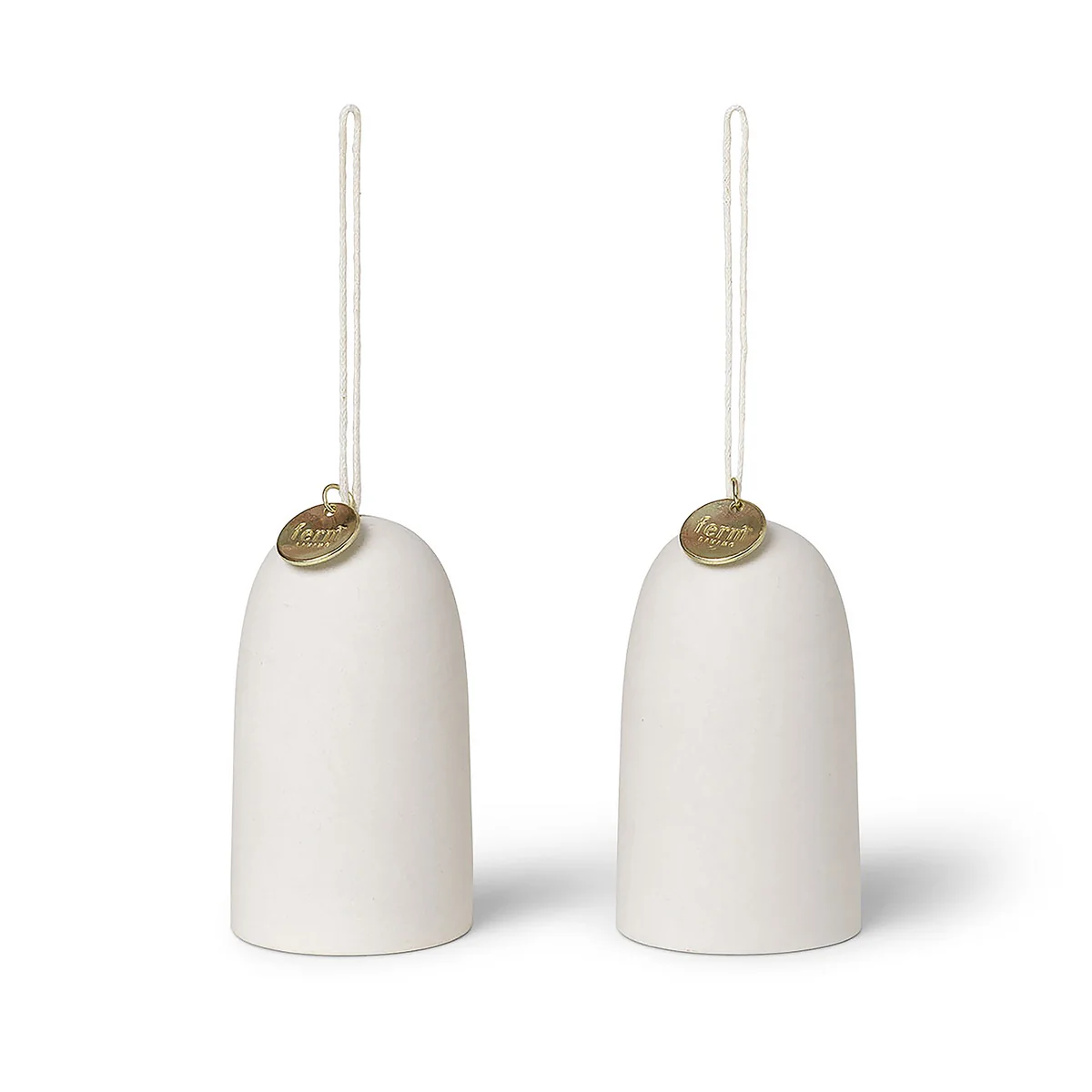 Ferm Living - Keramikanhänger Glocken, off-white (2er-Set)