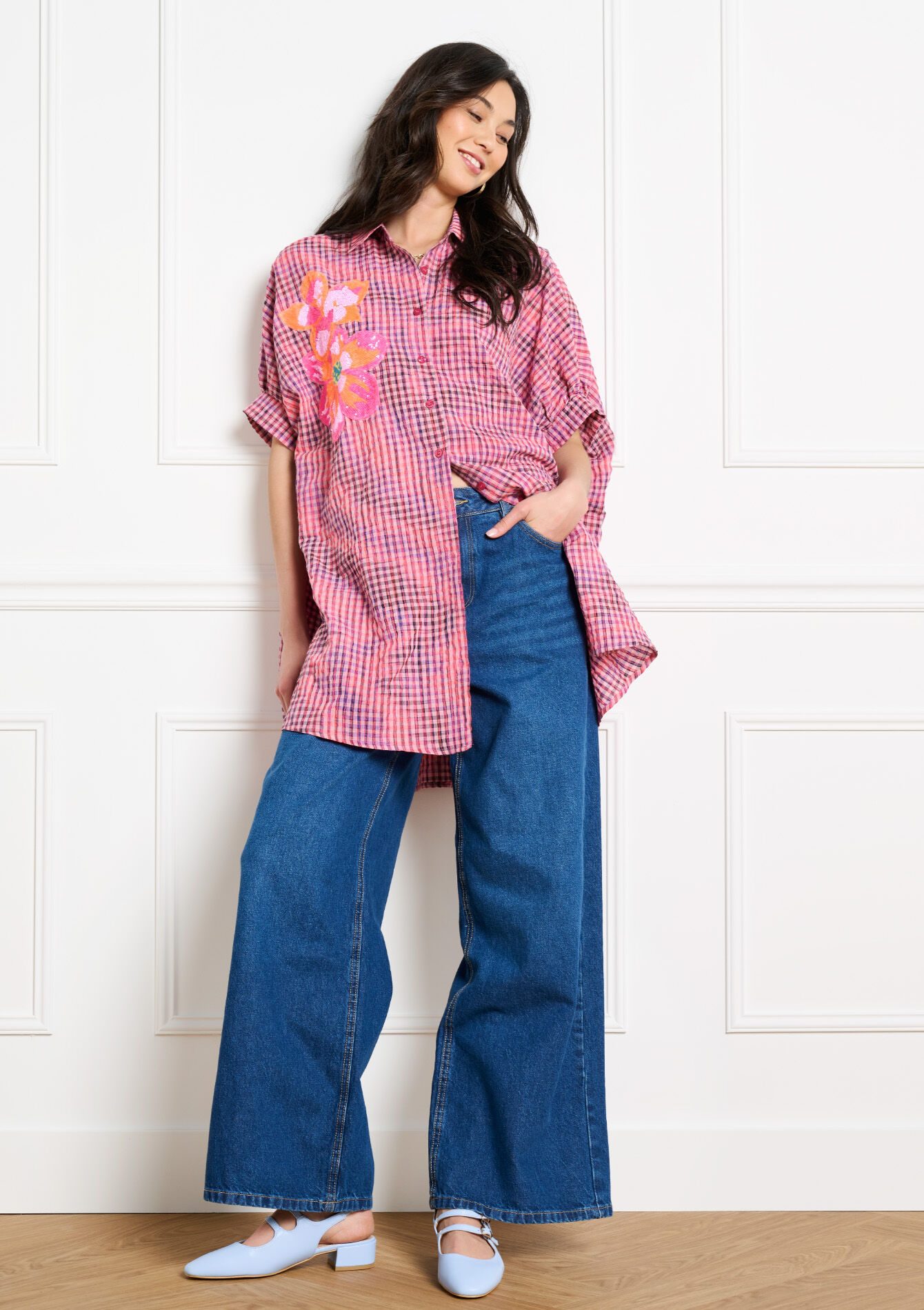 High-waist wide jeans