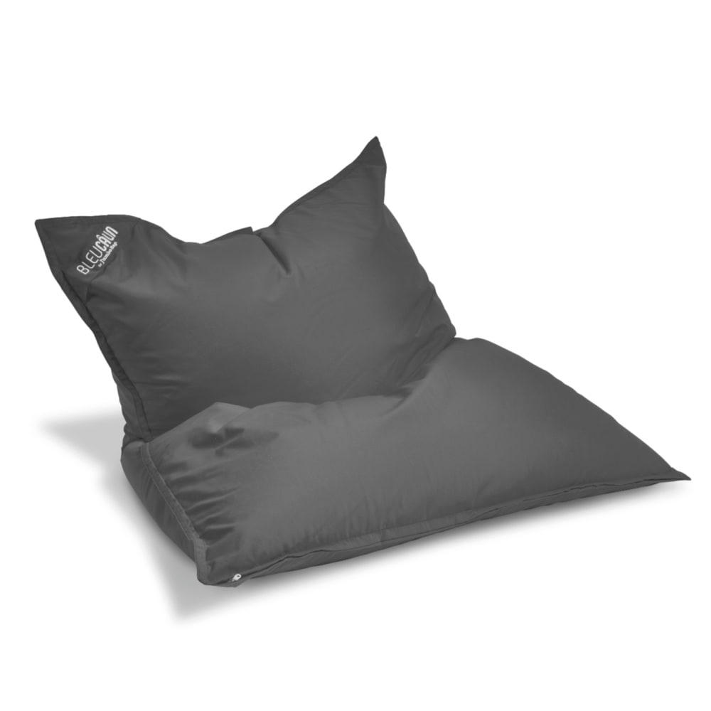 POUF XL - Pouf géant d'éxterieur en tissu déhoussable anthracite 130x165cm