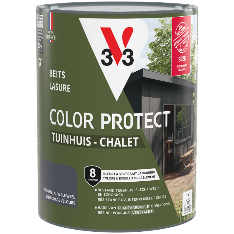 Lasure pour chalet Color Protect bleu orage 0,75 L V33