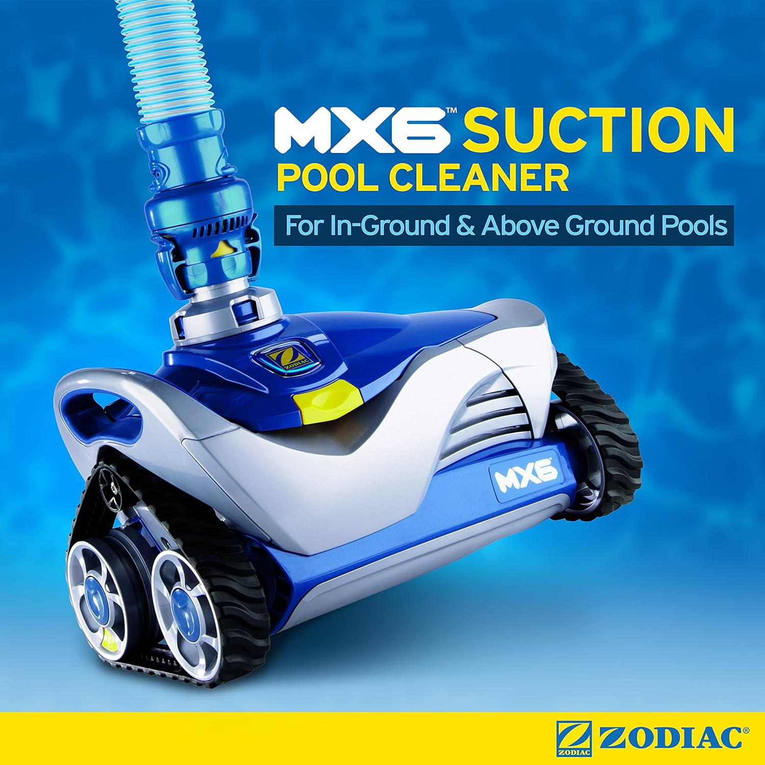 Zodiac MX6 Suction-Side In-Ground Pool Cleaner  Cyclonic Suction and X-Trax for Extreme Maneuverability