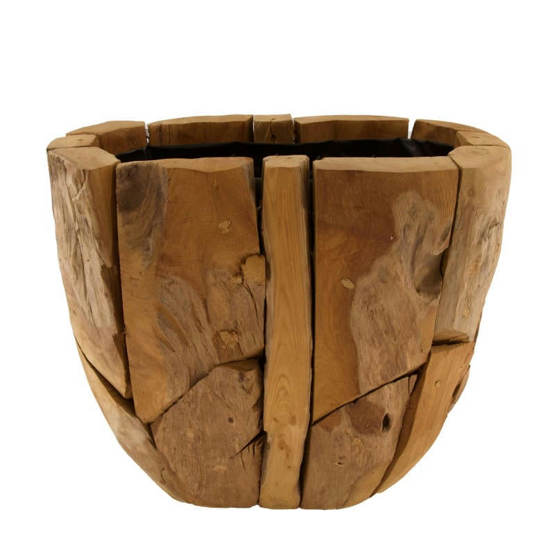 - Pot en teck - L 38 X H 36 cm