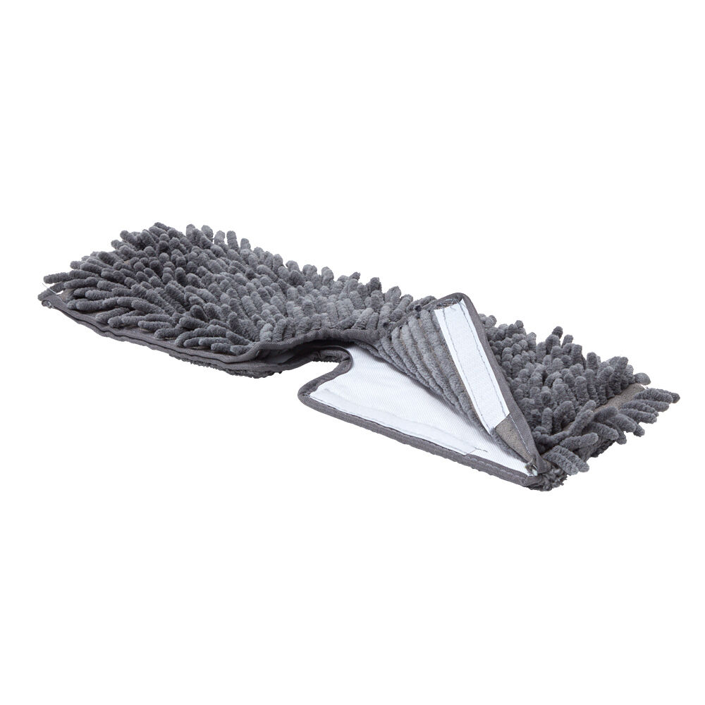 Recharge pour balai plat duo microfibre chenille gris
