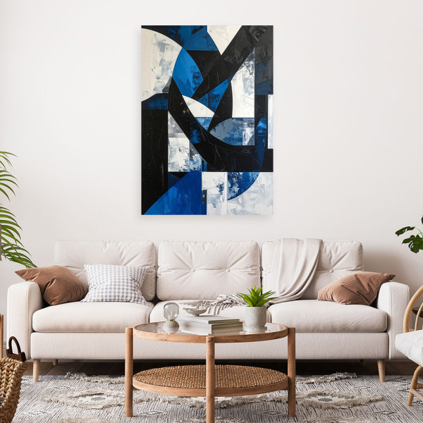 Obraz do salonu biura kuchni, Abstrakcyjne kształty niebieski 20x30