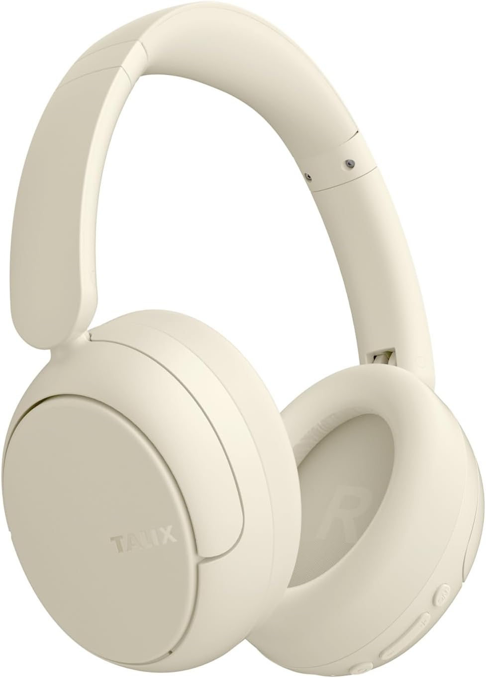 TALIX H30 Hybrid Active Noise Cancelling Headphones, 110H Playtime Hi-Res Audio Bluetooth 6.0 Wireless Over Ear ANC Headphones for Commute/Workout/Gym (Off-White)