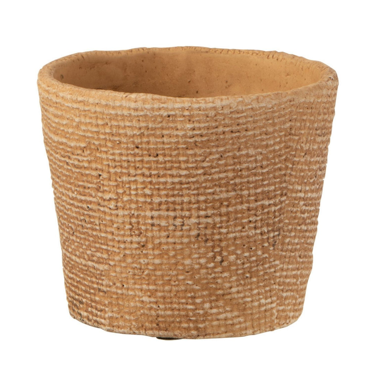 J-Line bloempot Bistro - cement - naturel - small - 2 stuks - Ø 12.5 cm