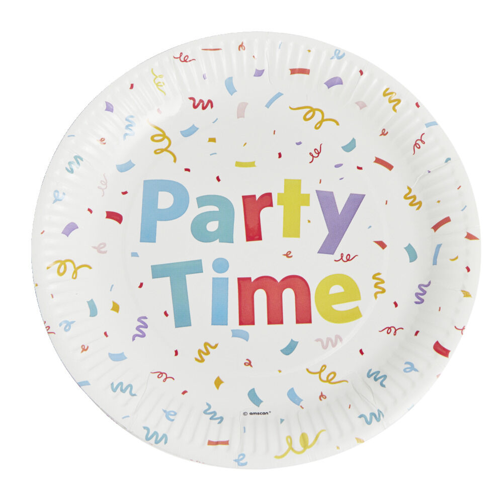 Lot de 8 assiettes Party Time carton Ø23cm
