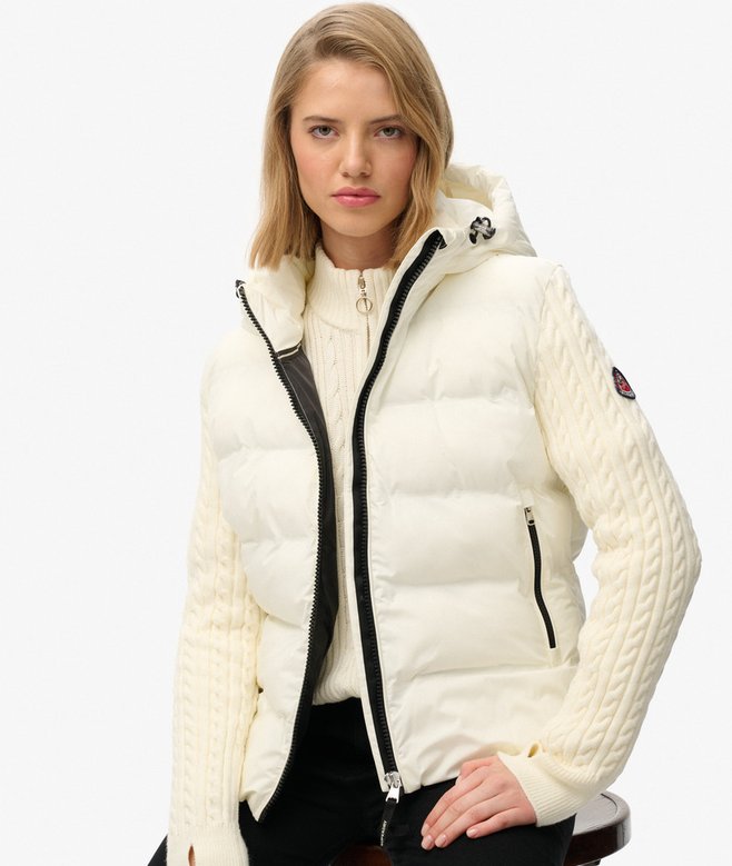 Cable Knit Sleeve Hybrid Jacket
