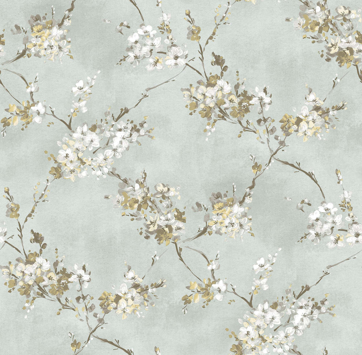 Sanders & Sanders behang bloemen vergrijsd groen - 53 cm x 10 m - 640386